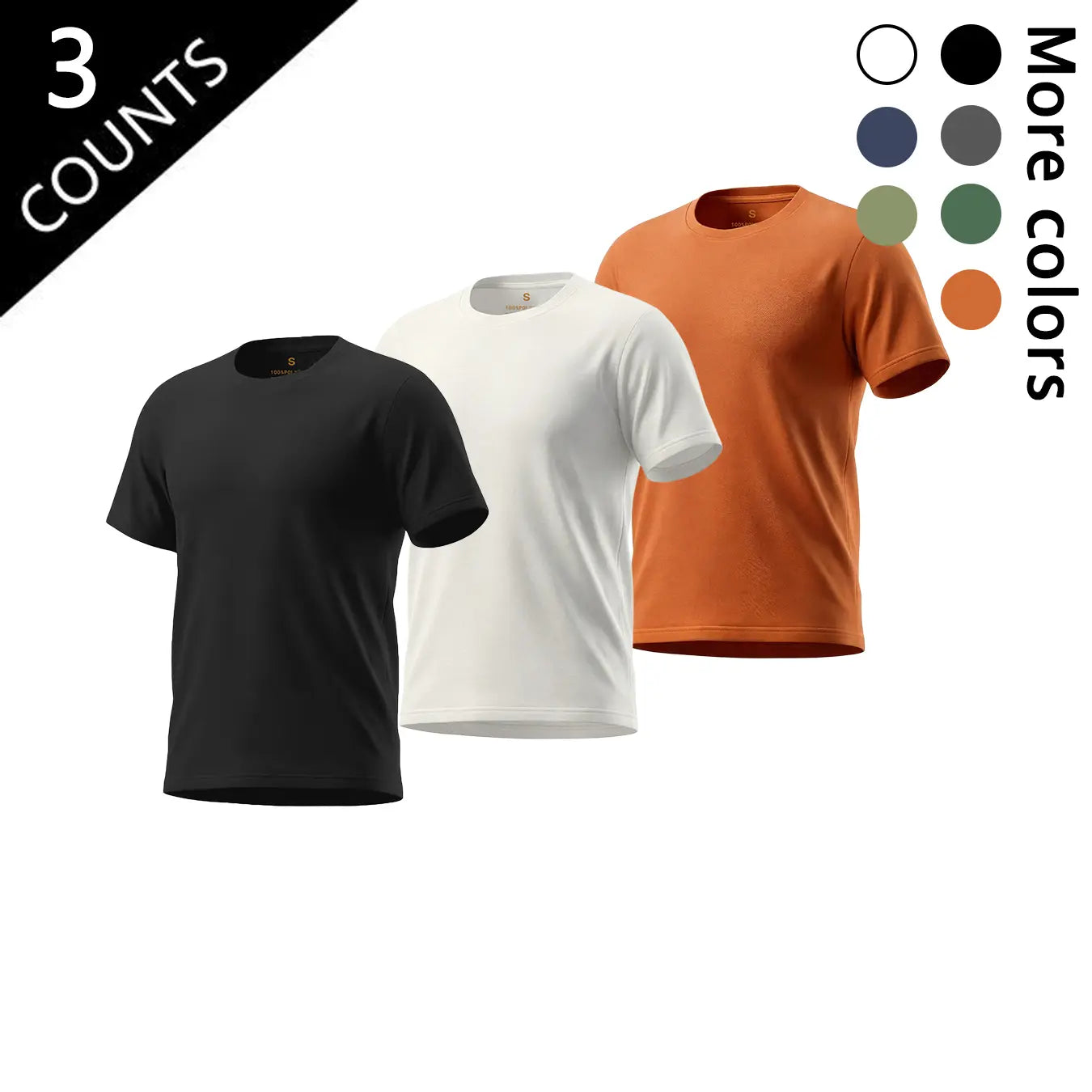 Essential 5-Pack Plain T-Shirts for Men Soft Breathable Basic Tops in Multiple Colors Menswear Tshirt