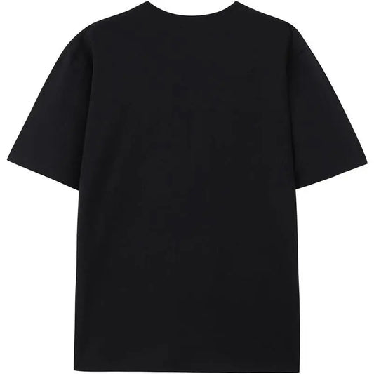 Women's Black T-Shirt with Ice Cream Drip Graphic, 100%25 Cotton Casual Streetwear Short Sleeve Top, Shortsleeve