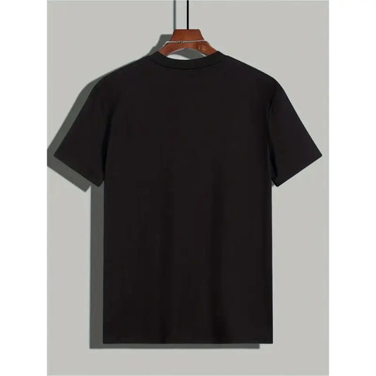 180g[100%25cotton]Men'S Black Short-Sleeved T-Shirt for Summer, with Birthday Beer Candle Pattern Print, for Outdoor Sports