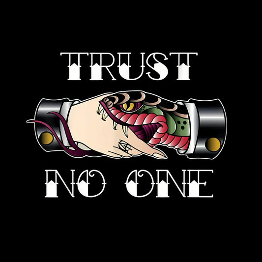 1pc "Trust No One" Retro Snake Hand Pattern Iron-On Transfer Sticker for T-shirts, Sweatshirts, Jeans, Bags, Clothing Accessories, Pillows - Creative Fashion Design Decoration Clothing Decal Craft Supplies