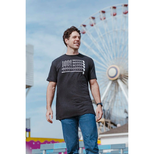 Mens Funny T Shirts Golf American Flag Awesome Fourth Of July Golfing Graphic Tee for Men Mens Funny T Shirts Cool Vintage Fashion T-Shirt Gift Classic Menswear Patriotic Apparel for Men Funny Golf Short Sleeve Black -
