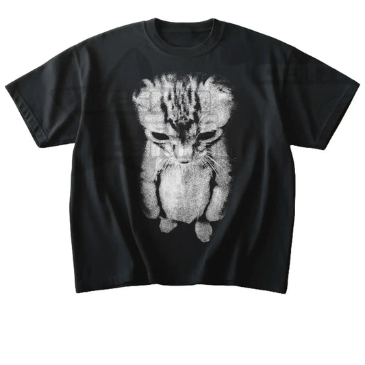 Sad Meme Cat Tshirt, 100%25 Cotton Unisex Short Sleeve Animal Gift, Funny Shirt