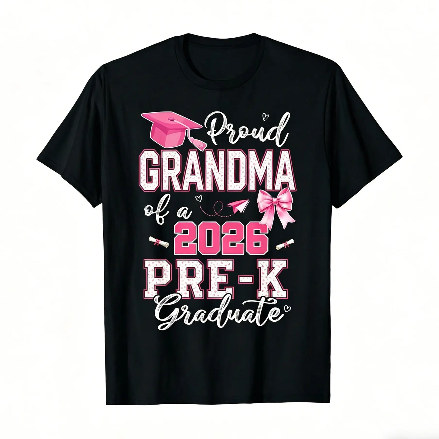 2026 Pre-K Graduation T-Shirt - Proud Mom of Pre-K Graduate, Loose Fit Casual Round Neck Tee with Diploma & Suitable for Pre-K Parties, Achievement Outfit (Comfortable Graduation Attire) Graphic Tshirt
