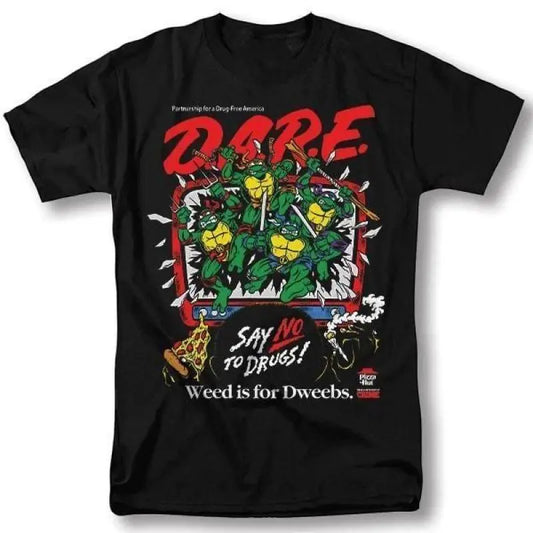 100%25 Cotton Teenage Mutant Ninja Turtles >   Classic Retro Pattern T-Shirt Winter Clothing DARE Say No To Drugs Teenage Mutant Ninja Turtles Pattern T-Shirt Gift for Fans Gift for Women Gift for Men