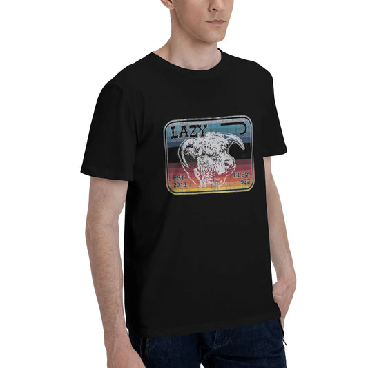 Lazy J Ranch Serape Elevation T-Shirt Cotton Graphic Soft And Comfortable Round Neck t-shirt Black