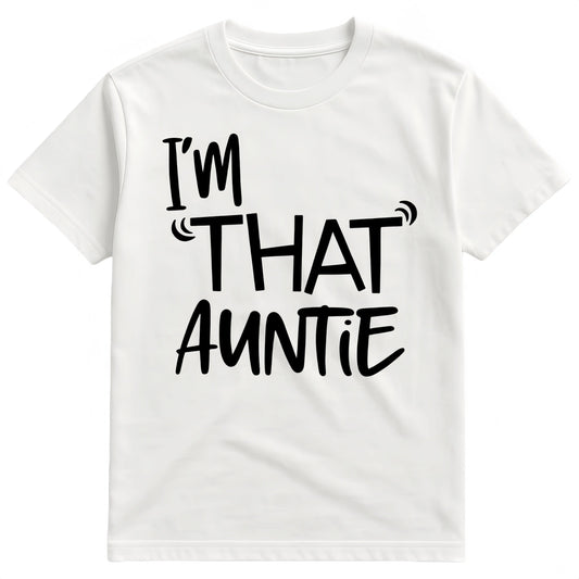 Cotton I'm That Auntie Funny Best Aunt Tee T-Shirt Women's Summer Plus Size Classic Soft Crew Neck Tee Tops