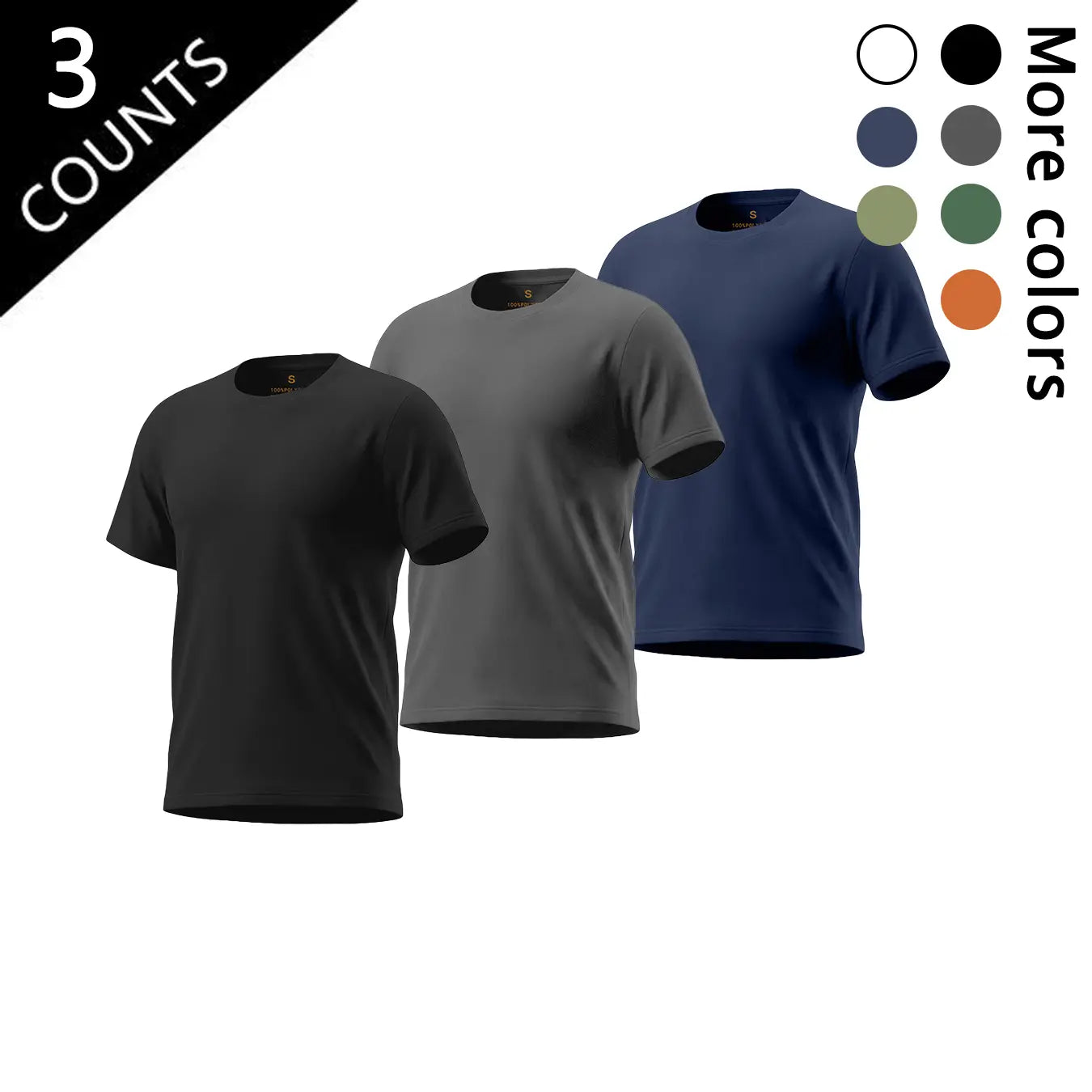 Essential 5-Pack Plain T-Shirts for Men Soft Breathable Basic Tops in Multiple Colors Menswear Tshirt