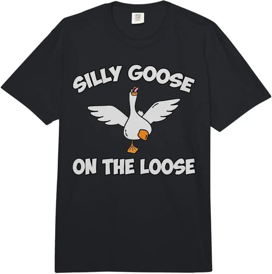 100%25 Premium Cotton T-Shirt Silly Goose Shirts, Funny Shirts for Men, Graphic Tees Men Comfort Colors Adult Heavyweight T-Shirt