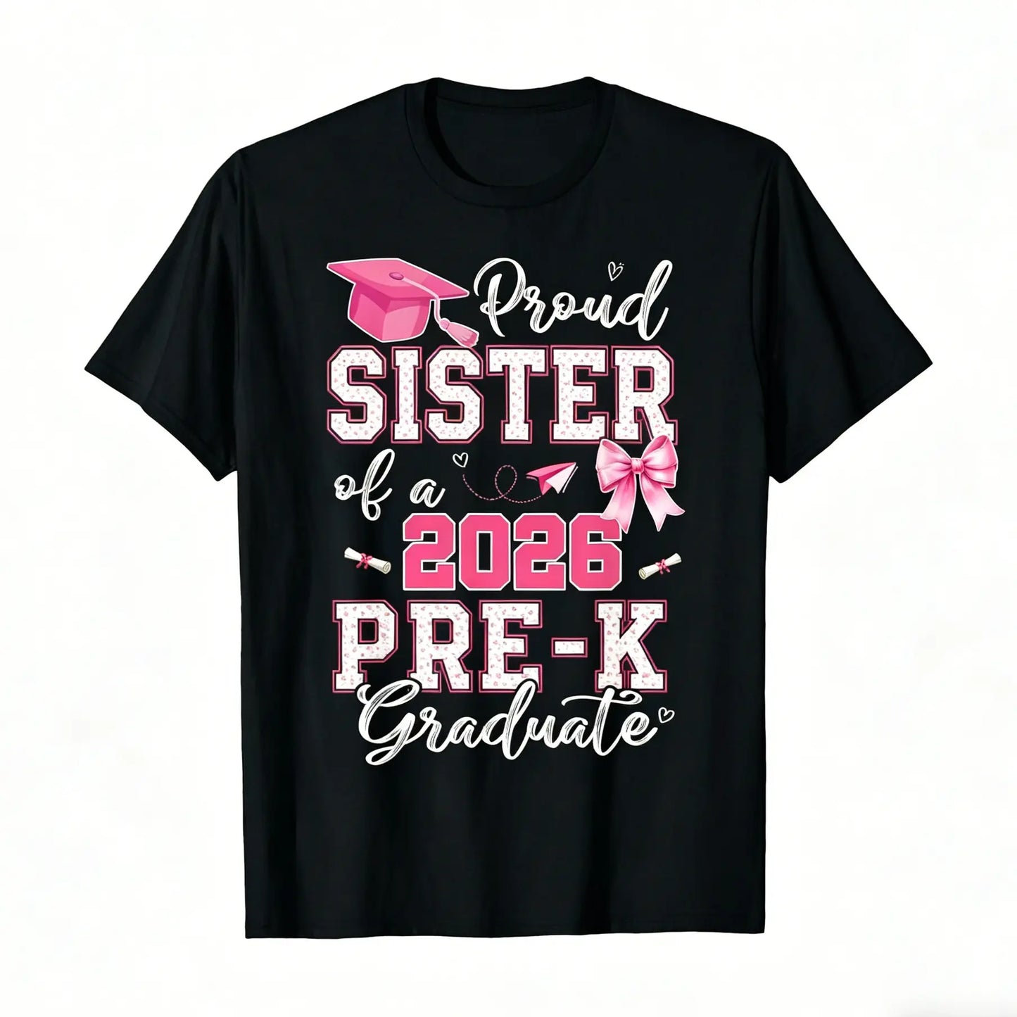 2026 Pre-K Graduation T-Shirt - Proud Mom of Pre-K Graduate, Loose Fit Casual Round Neck Tee with Diploma & Suitable for Pre-K Parties, Achievement Outfit (Comfortable Graduation Attire) Graphic Tshirt