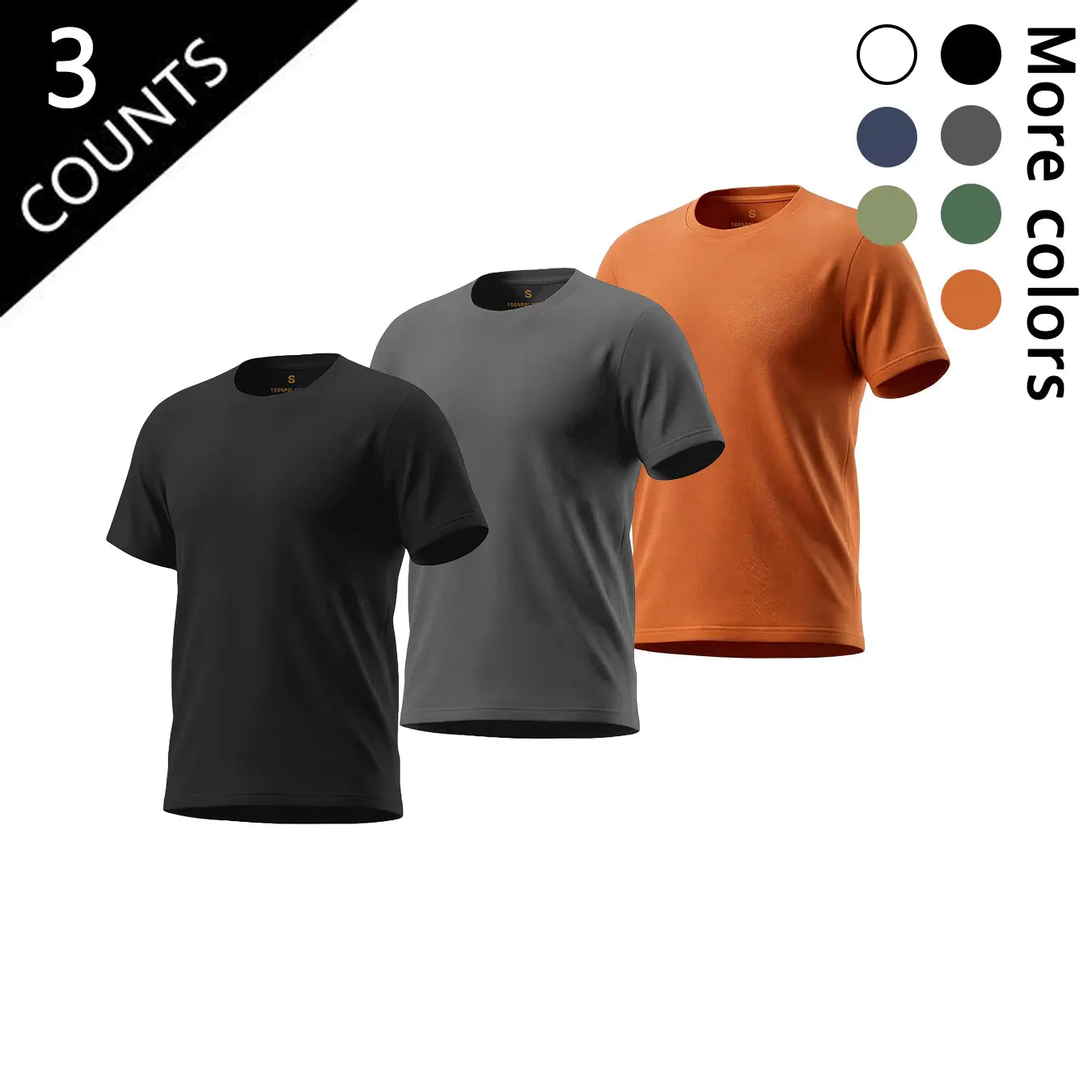 Essential 5-Pack Plain T-Shirts for Men Soft Breathable Basic Tops in Multiple Colors Menswear Tshirt