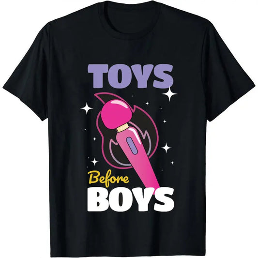 Cotton Tee,Humor Saying Toys Before Boys Funny Hilarious Women T-Shirt, Perfect Birthday Dirty Jokes Gift Shirt, Hoodie and Sweatshirt for autumn and winterToys Party Outfit Casual Comfortable Summer, 052