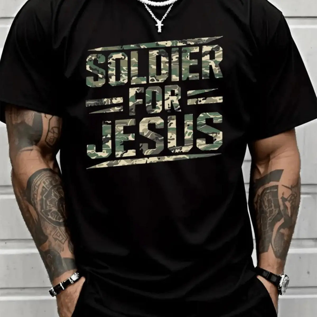 Soldier For Jesus Christian T-Shirt For Summer 100%25 Heavy Cotton T Shirt