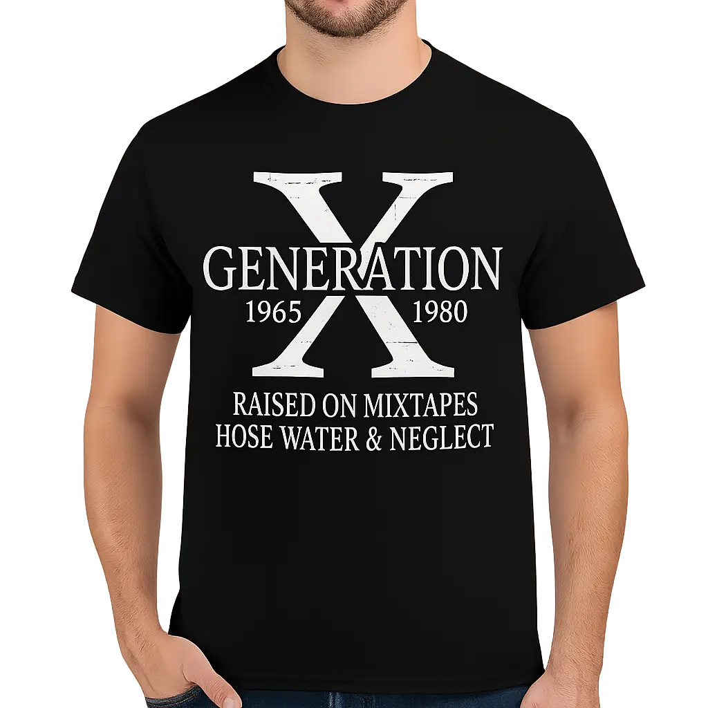 Retro Casual Short Sleeve Cotton T-Shirt for Gen X Raised on Mixtapes Hose Water and Neglect