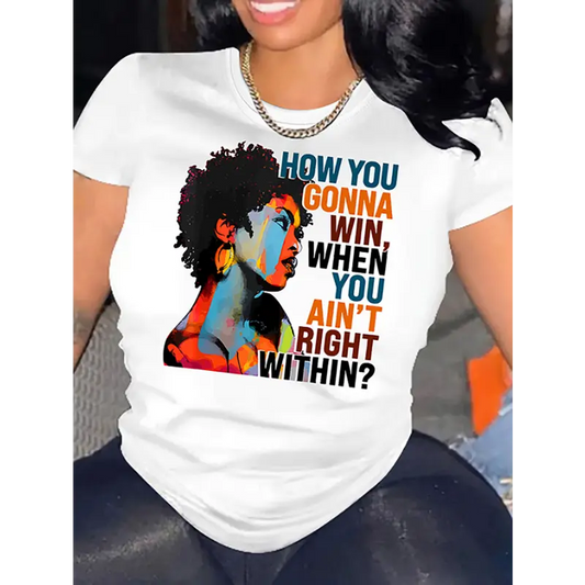 [100%25 Cotton] A Crew Neck, Relaxed Fit T-Shirt For The Spring And Summer Season Featuring An African American Graffiti Portrait Print And Made From Polyester Knit Fabric. T-Shirt For Men And Women 052