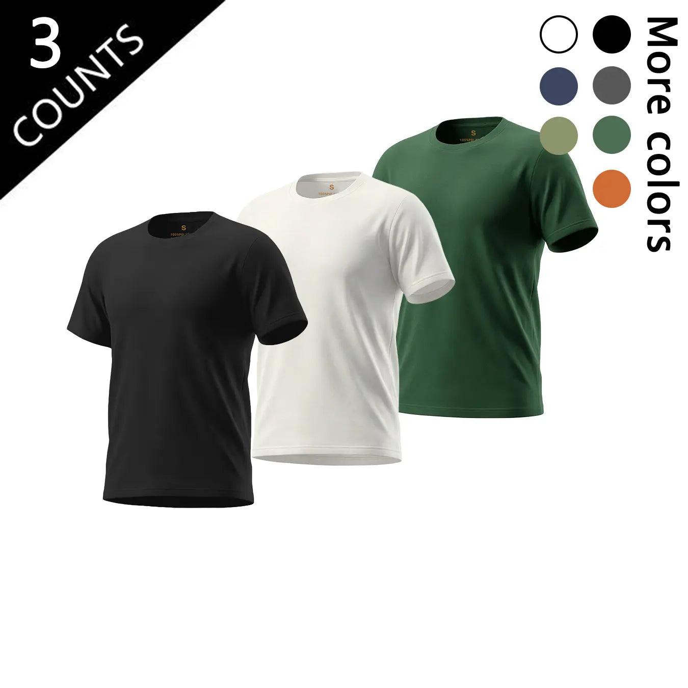 Essential 5-Pack Plain T-Shirts for Men Soft Breathable Basic Tops in Multiple Colors Menswear Tshirt