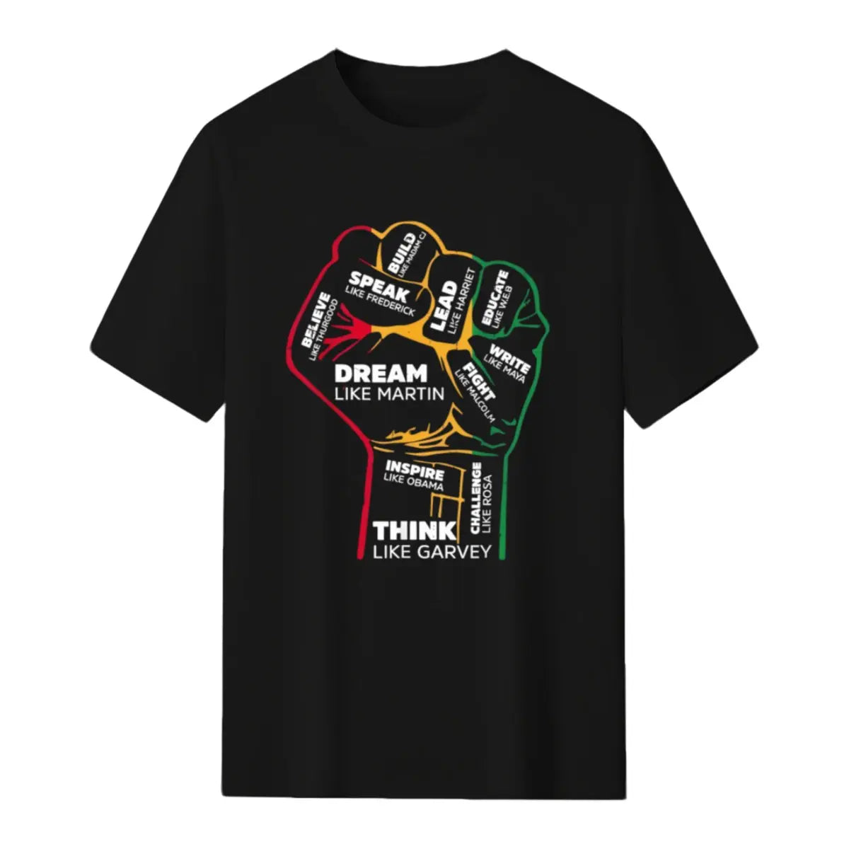 Inspiring Black Leaders Power Fist Hand Black History Month T-Shirt Golf Gift T-Shirt For Men And Women