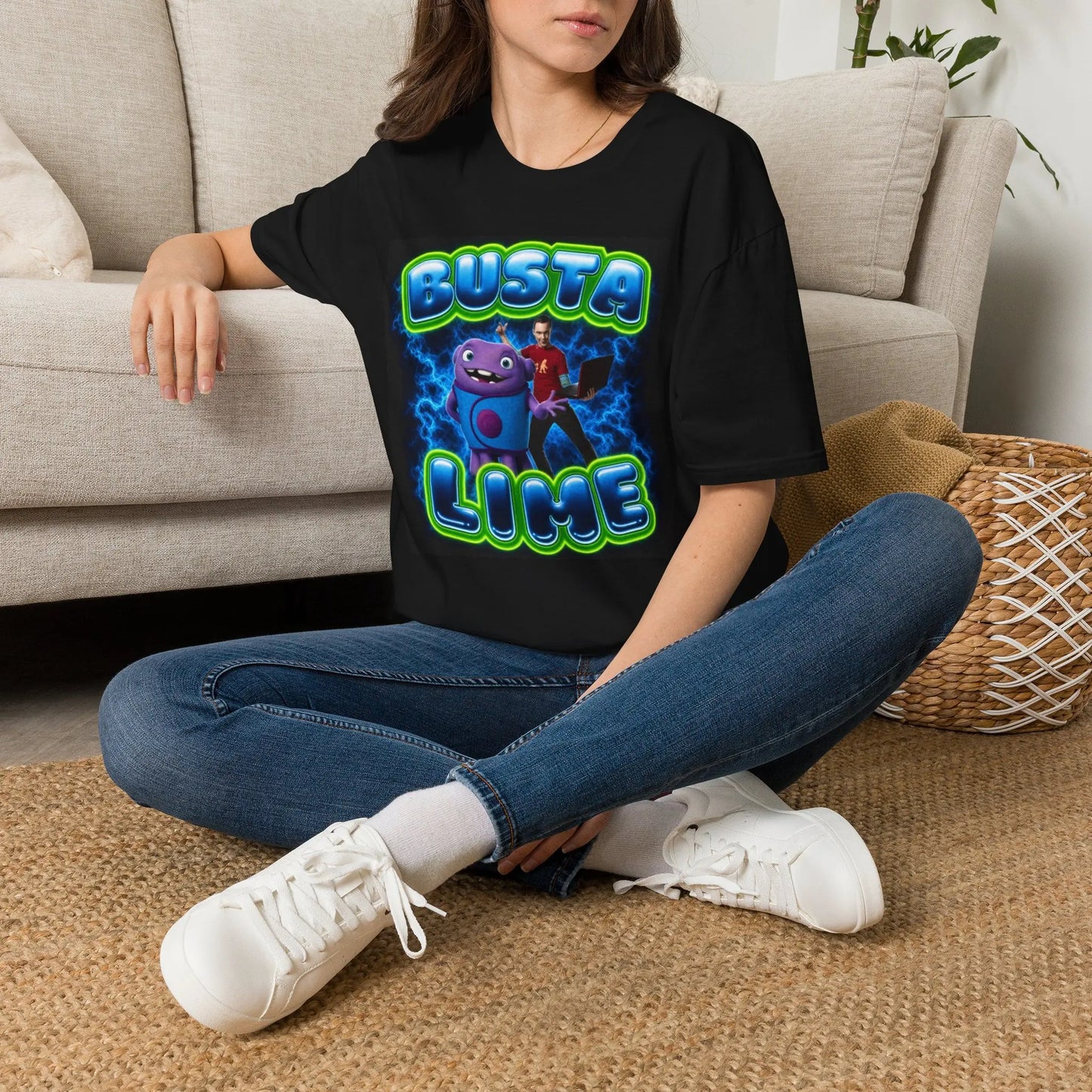 Busta Lime T-Shirt | Colorful Cartoon Alien