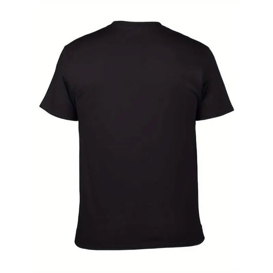 Men's Black Father Leader King Black History Month Casual Print Tee - Round Neck, Cotton Knit, Stretch, Short-Sleeve, Streetwear Menswear Top