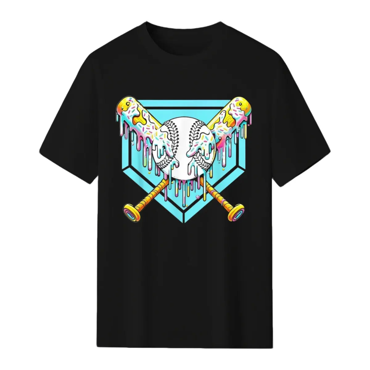 Baseball Drip For Boys Ice Cream Drip Youth Boys Baseball T-Shirt