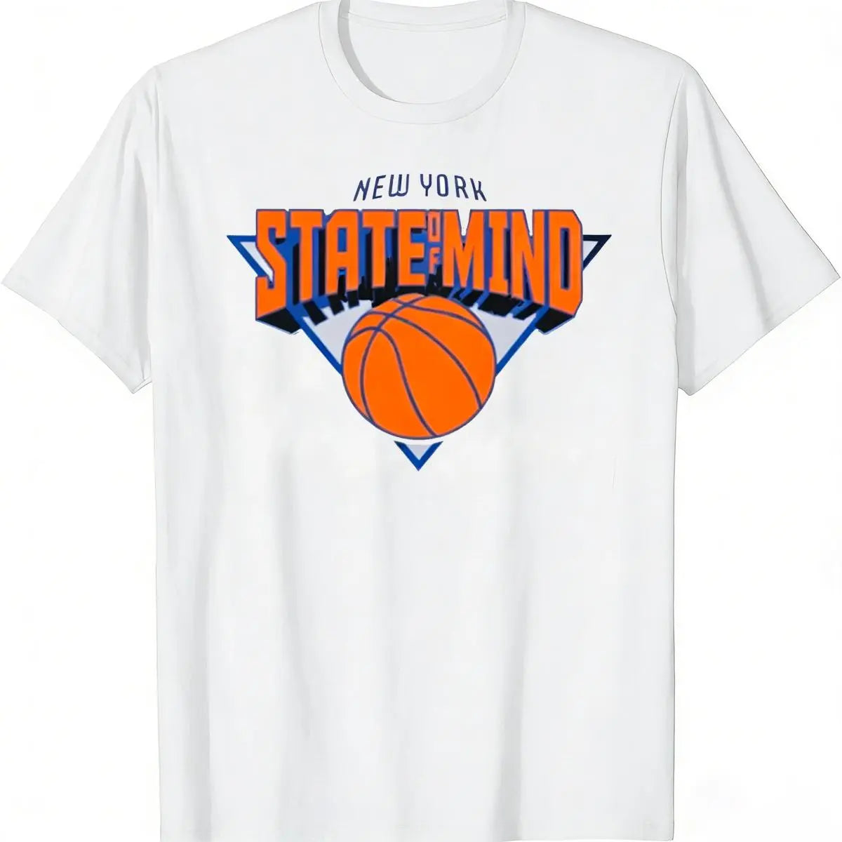 [Basketball Tee][Viral TikTok Shirt]New York State of Mind Basketball Graphic T-Shirt Unisex Cotton Casual Short Sleeve Crewneck Streetwear Tee For Basketball Fans & Streetwear Lovers & Trend Seekers Camiseta Verano